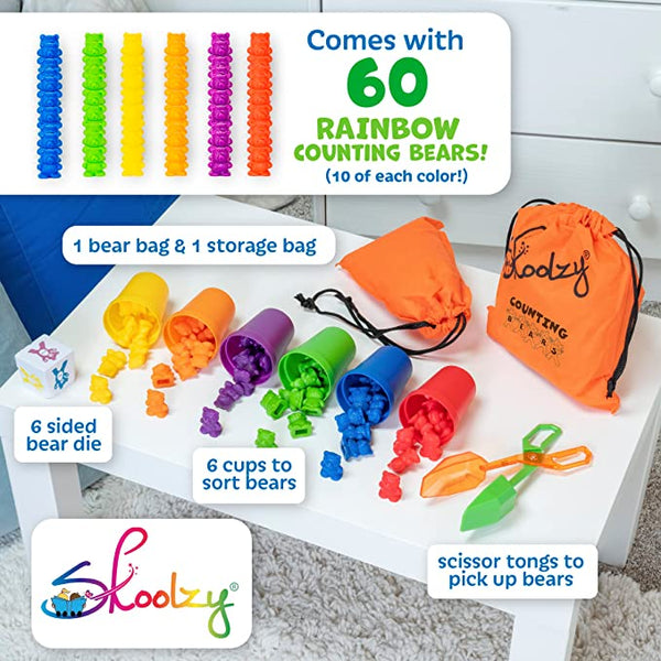 Rainbow fashion counting bears with matching sorting cups