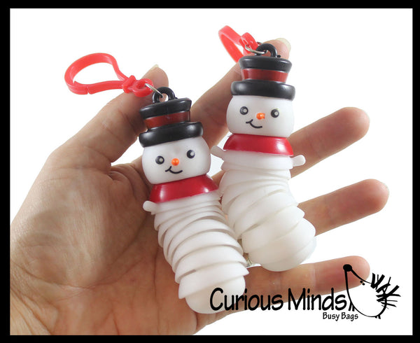 3.75 Wiggle Sensory Snowman Backpack Clip 12ct