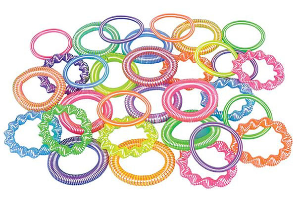 Curious Minds Busy Bright Spring Coil Fidget Bracelets - Sensory Fidget Toy Bulk - Set of 12 Bracelets (1 Dozen)