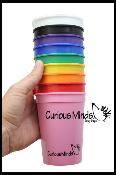 6 Color Sorting Cups with Tong for Preschool and Early Childhood Education - Col