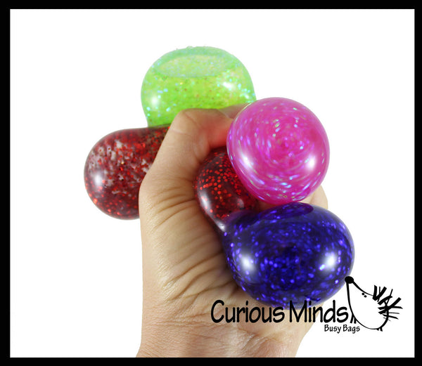 3 Dual Glitter Swirling Stress Ball - Sensory, Stress, Fidget Toy