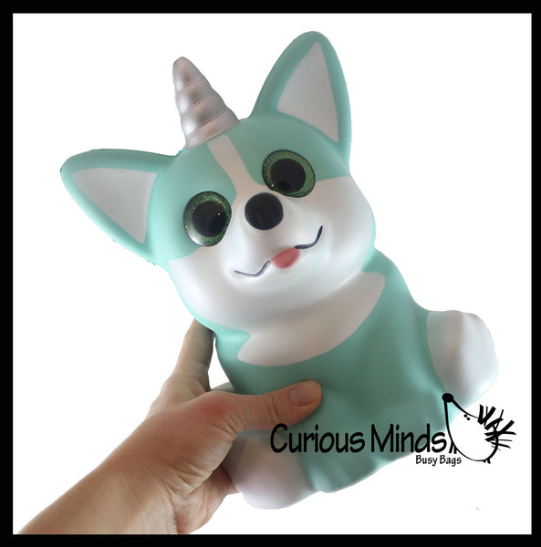 JUMBO Corgi Dog with Wings and Horn Squishy Slow Rise Foam Pet Animal Curious Minds Busy Bags