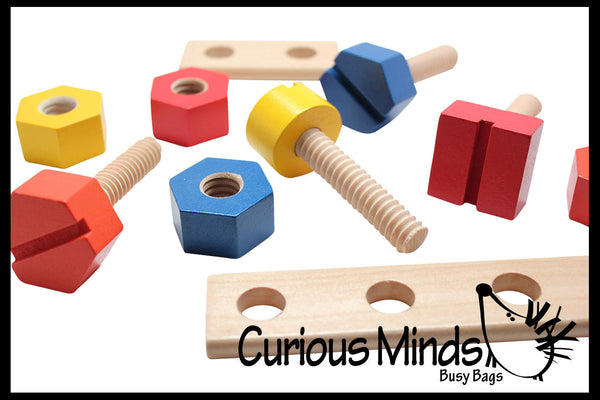 Montessori Toy Twist Screws Wooden for , Expanding The Sensitivity