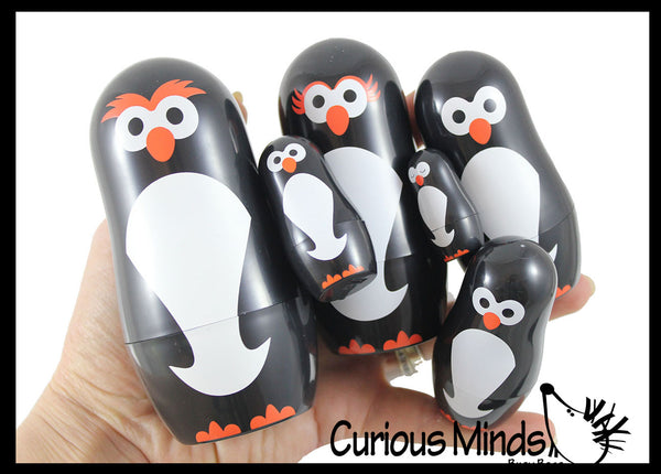 Penguin Nesting Dolls Set Russian Stacking Doll Matryoshka 6 Pen Curious Minds Busy Bags