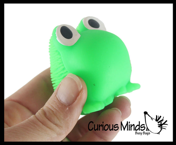 6 Mini Puffer Frogs - Small Novelty Toy - Party Favors - Air Filled Sensory Fidget Toys - Cute Tiny Fidget Toys - Adorable (All 6 Colors)