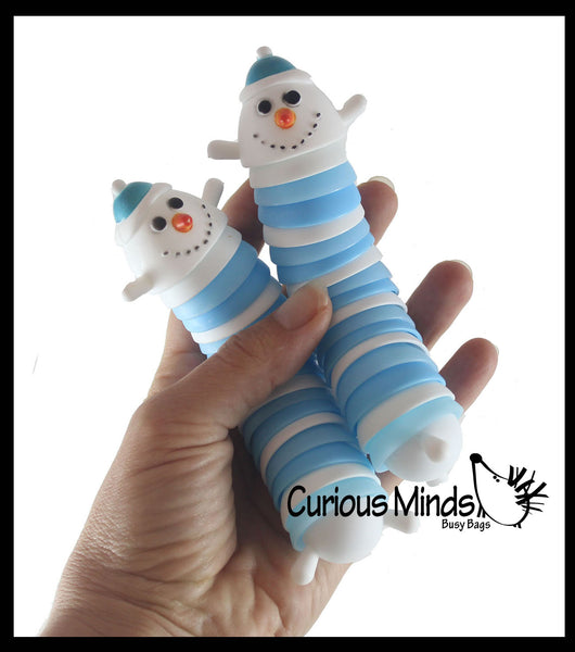 Wiggle Snowman Fidget Wiggle Articulated Jointed Moving Toy - Unique Set of 2 Snowmen