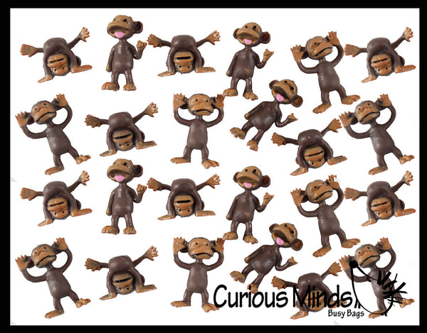 Cute Tiny Monkey Animal Figurines - Mini Toys - Small Novelty Prize To