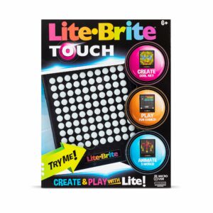 Lite Brite Touch - Electronic Version - Classic 80's Vintage Style Toy - Draw with Pegs and Light Brite