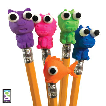 NEW - Cute Big Eye Animal 3D Adorable Erasers - Eraser Pencil Toppers - Novelty and Functional Adorable Eraser Novelty Treasure Prize, School Classroom Supply, Math Counters - Sorting - Party Favor