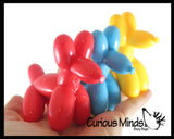 Mini Balloon Dog Crunchy Sand Filled Stress Ball - Cute Squishy Sensory Fidget Toy - Party Favors & Prizes