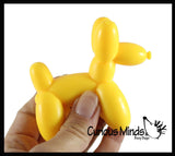 Mini Balloon Dog Crunchy Sand Filled Stress Ball - Cute Squishy Sensory Fidget Toy - Party Favors & Prizes