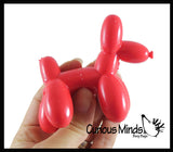 Mini Balloon Dog Crunchy Sand Filled Stress Ball - Cute Squishy Sensory Fidget Toy - Party Favors & Prizes