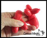 Mini Balloon Dog Crunchy Sand Filled Stress Ball - Cute Squishy Sensory Fidget Toy - Party Favors & Prizes