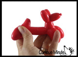 Mini Balloon Dog Crunchy Sand Filled Stress Ball - Cute Squishy Sensory Fidget Toy - Party Favors & Prizes