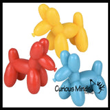 Mini Balloon Dog Crunchy Sand Filled Stress Ball - Cute Squishy Sensory Fidget Toy - Party Favors & Prizes