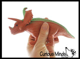 Triceratops Dinosaur Stretchy and Squeezy Toy - Crunchy Bead Filled - Dino Fidget Stress Ball