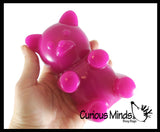 Large Sticky Mochi Gummy Bear - Large Solid Squishy Sensory Fidget Toy Giggly Wiggly Toy