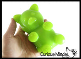 Large Sticky Mochi Gummy Bear - Large Solid Squishy Sensory Fidget Toy Giggly Wiggly Toy