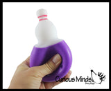 NEW - Bowling Pin in a Bowling Ball - Adorable Pop Up Fidget Toy - Cute Squeeze Fun Fidget - Unique OT Hand Strength, Fine Motor