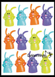 Easter Mix - Bunny Racers and Bunny Puppets - Fun Easter Party Favors Gifts Prizes