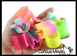 Small Easter Spring Coil Toy Mix of 24 - Bunny Shaped 1.25" Plastic Rainbow Spring Coil Novelty Toys - Fun Party Favors for Kids & Adults - Easter Egg Gifts