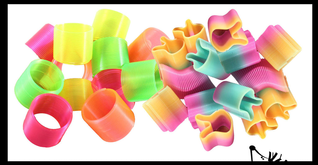 Small Easter Spring Coil Toy Mix of 24 - Bunny Shaped 1.25" Plastic Rainbow Spring Coil Novelty Toys - Fun Party Favors for Kids & Adults - Easter Egg Gifts