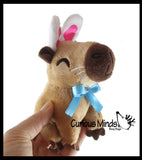 Easter Plush - Stuffed Capybara with Bunny Ears - Mini Stuffie for Easter Baskets Gifts Cute