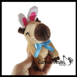 Easter Plush - Stuffed Capybara with Bunny Ears - Mini Stuffie for Easter Baskets Gifts Cute