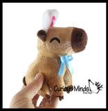 Easter Plush - Stuffed Capybara with Bunny Ears - Mini Stuffie for Easter Baskets Gifts Cute