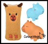 NEW - Capybara Fidget Set of 3 -  Slow Rise Squishy Toy - Water Wiggler - Doh Ball