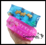 Set of 2 Animal Water Wigglers - Axolotl and Capybara Animal Water Filled Tube Snake Stress Toy - Squishy Slippery Sensory Fidget