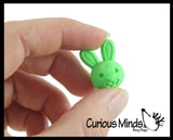 Bunny 3D Erasers - Tiny Easter Bunnies - Cute Mini Erasers - Bulk Animal Novelty Party Favors, School Supplies, Egg Fillers