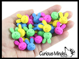 Bunny Eraser Mix - Tiny Easter Bunnies - Cute Mini Erasers - Bulk Animal Novelty Party Favors, School Supplies, Egg Fillers