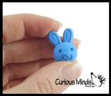 Bunny 3D Erasers - Tiny Easter Bunnies - Cute Mini Erasers - Bulk Animal Novelty Party Favors, School Supplies, Egg Fillers