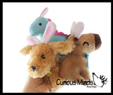 Easter Plush - Set of 3 Stuffed Animals with Bunny Ears - Dog, Dino, Capybara - Mini Stuffie for Easter Baskets Gifts Cute Dino Puppy