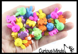 Bunny Eraser Mix - Tiny Easter Bunnies - Cute Mini Erasers - Bulk Animal Novelty Party Favors, School Supplies, Egg Fillers