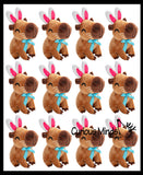 Easter Plush - Stuffed Capybara with Bunny Ears - Mini Stuffie for Easter Baskets Gifts Cute