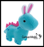 Easter Plush - Stuffed Dinosaur with Bunny Ears - Mini Stuffie for Easter Baskets Gifts Cute Dino