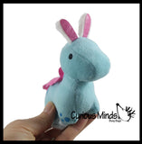 Easter Plush - Stuffed Dinosaur with Bunny Ears - Mini Stuffie for Easter Baskets Gifts Cute Dino