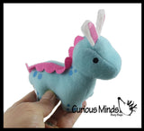 Easter Plush - Stuffed Dinosaur with Bunny Ears - Mini Stuffie for Easter Baskets Gifts Cute Dino