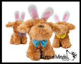 Easter Plush - Stuffed Dog with Bunny Ears - Mini Stuffie for Easter Baskets Gifts Cute Dino Puppy