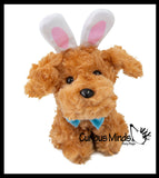 Easter Plush - Set of 3 Stuffed Animals with Bunny Ears - Dog, Dino, Capybara - Mini Stuffie for Easter Baskets Gifts Cute Dino Puppy