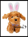 Easter Plush - Stuffed Dog with Bunny Ears - Mini Stuffie for Easter Baskets Gifts Cute Dino Puppy