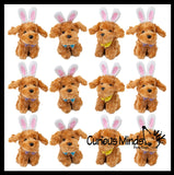 Easter Plush - Stuffed Dog with Bunny Ears - Mini Stuffie for Easter Baskets Gifts Cute Dino Puppy