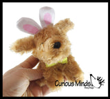 Easter Plush - Stuffed Dog with Bunny Ears - Mini Stuffie for Easter Baskets Gifts Cute Dino Puppy