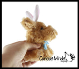 Easter Plush - Stuffed Dog with Bunny Ears - Mini Stuffie for Easter Baskets Gifts Cute Dino Puppy