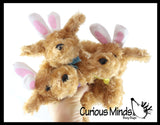 Easter Plush - Stuffed Dog with Bunny Ears - Mini Stuffie for Easter Baskets Gifts Cute Dino Puppy