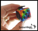 Fidget Cube Block  - Spinning Hand Fidget - Anxiety ADHD Spinner - Classroom and Office