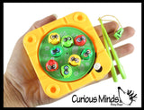 Mini Wind Up Gone Fishing Game - Magnetic Fishing Toy Tiny Pocket Travel Game