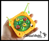 Mini Wind Up Gone Fishing Game - Magnetic Fishing Toy Tiny Pocket Travel Game